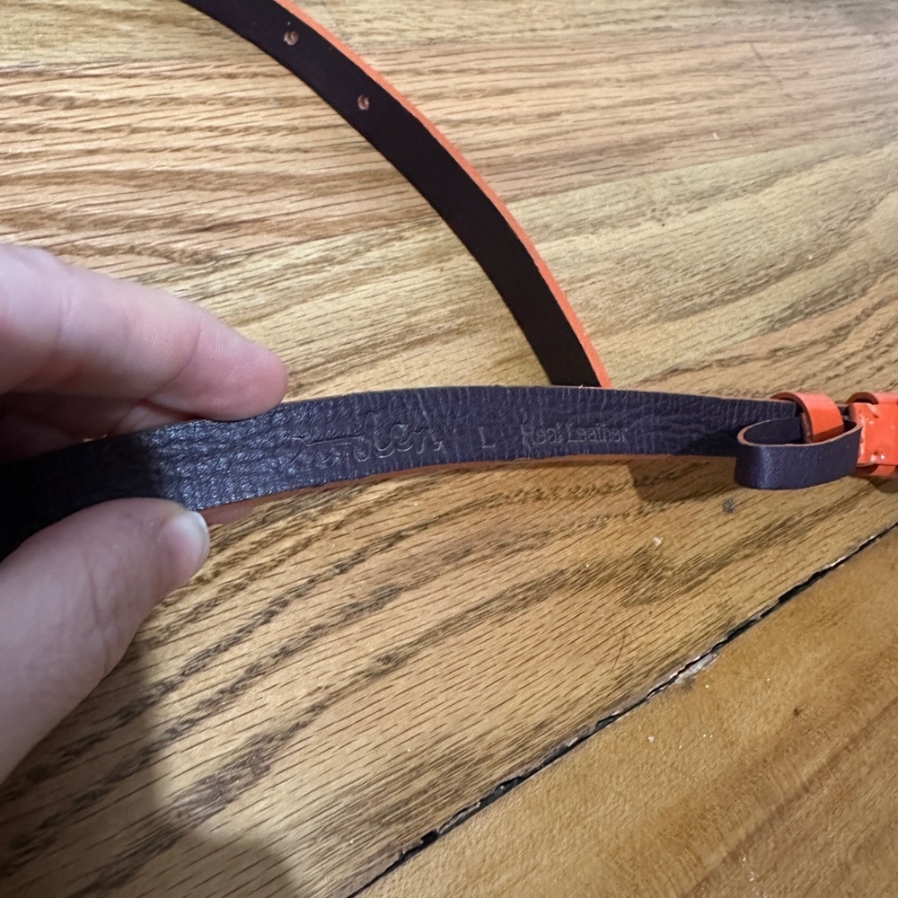 Boden Women’s Orange Genuine Leather Belt Size L - Picture 2 of 5